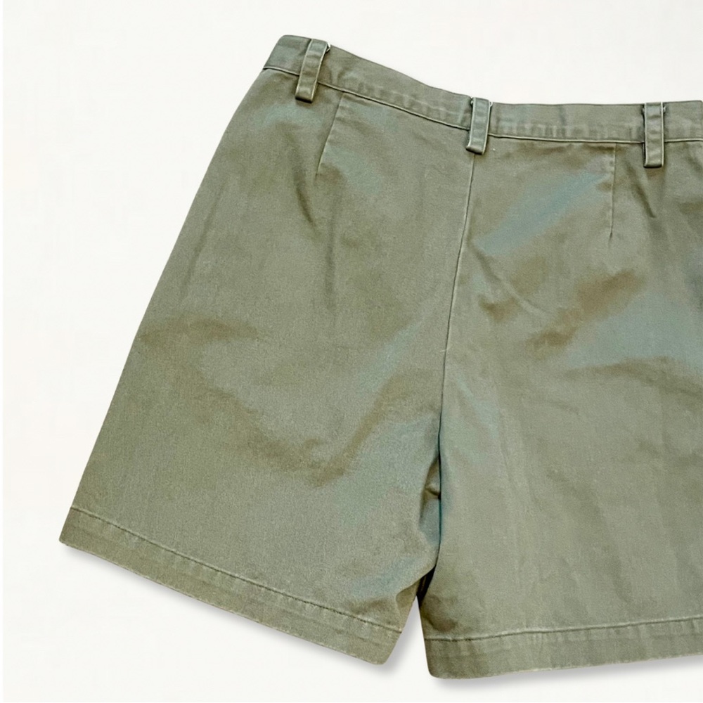 Vintage 1990s 90s Ralph Lauren Sport Cotton High-Waisted Chino Short Olive Green - Picture 10 of 12